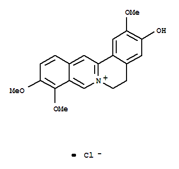 盐酸药根碱 C20H20NO4.Cl 分子结构 分子式 别