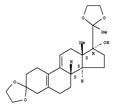 19-Norpregna-5(10),9(11)-diene-3,20-dione,17-hydroxy-, cyclic 3,20-bis(1,2-ethanediyl acetal), (5a,10a)-