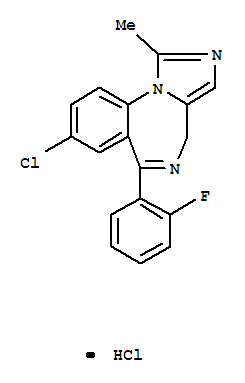 4H-Imidazo[1,5-a][1,4]benzodiazepine,8-chloro-6-(2-fluorophenyl)-1-methyl-, hydrochloride (1:1)