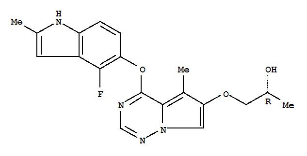 2-Propanol,1-[[4-[(4-fluoro-2-methyl-1H-indol-5-yl)oxy]-5-methylpyrrolo[2,1-f][1,2,4]triazin-6-yl]oxy]-,(2R)-
