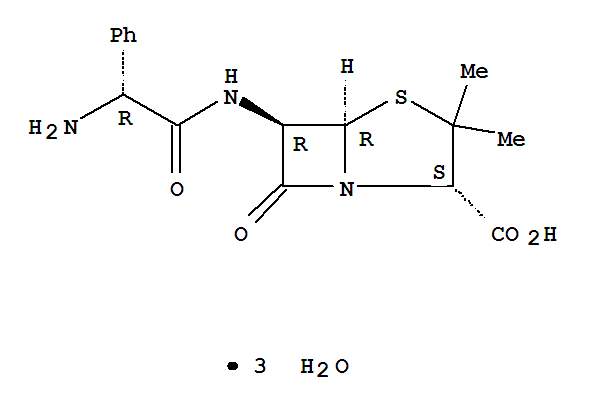 4-Thia-1-azabicyclo[3.2.0]heptane-2-carboxylicacid, 6-[[(2R)-2-amino-2-phenylacetyl]amino]-3,3-dimethyl-7-oxo-, hydrate(1:3), (2S,5R,6R)-