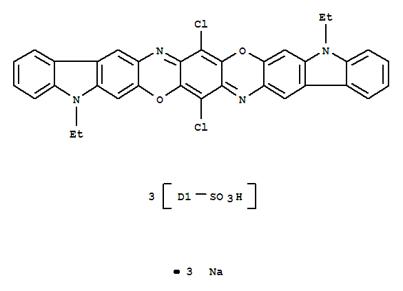 Diindolo[3,2-b:3',2'-m]triphenodioxazinetrisulfonicacid, 8,18-dichloro-5,15-diethyl-5,15-dihydro-, sodium salt (1:3)