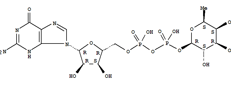 Guanosine5'-(trihydrogen diphosphate), P'-(6-deoxy-b-L-galactopyranosyl) ester