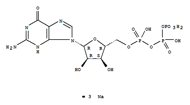 Guanosine5'-(tetrahydrogen triphosphate), trisodium salt (9CI)