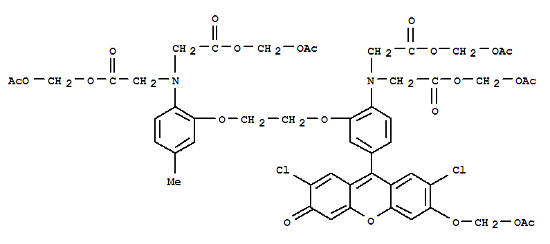 acetyloxymethyl 2-[N-[2-(acetyloxymethoxy)-2-oxoethyl]-2-[2-[2-[bis[2-(acetyloxymethoxy)-2-oxoethyl]amino]-5-(2,7-dichloro-3-hydroxy-6-oxoxanthen-9-yl)phenoxy]ethoxy]-4-methylanilino]acetate