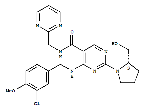 5-Pyrimidinecarboxamide,4-[[(3-chloro-4-methoxyphenyl)methyl]amino]-2-[(2S)-2-(hydroxymethyl)-1-pyrrolidinyl]-N-(2-pyrimidinylmethyl)-
