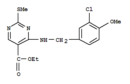 4-(3-Chloro-4-methoxy-benzylamino)-2-methylsulfanyl-pyrimidine-5-carboxylic acid ethyl ester  