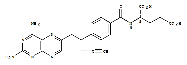 L-Glutamic acid,N-[4-[1-[(2,4-diamino-6-pteridinyl)methyl]-3-butyn-1-yl]benzoyl]-