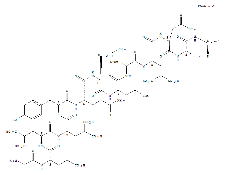 L-Alaninamide,glycyl-L-a-glutamyl-4-carboxy-L-a-glutamyl-4-carboxy-L-a-glutamyl-L-tyrosyl-L-glutaminyl-L-lysyl-L-methionyl-L-leucyl-4-carboxy-L-a-glutamyl-L-asparaginyl-L-leucyl-L-arginyl-4-carboxy-L-  