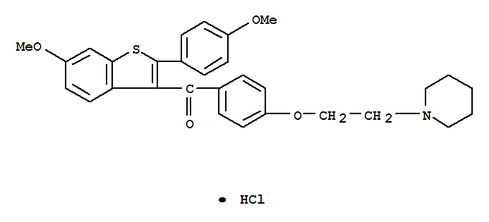 6-METHOXY-2-(4-METHOXY PHENYL)-BENZO[B]THIEN-3-YL][4-[2-(1-[PIPERIDINYL)ETHOXY]PHENYL]METHANONE HYDROCHLORIDE