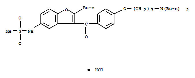 Methanesulfonamide,N-[2-butyl-3-[4-[3-(dibutylamino)propoxy]benzoyl]-5-benzofuranyl]-,hydrochloride (1:1)