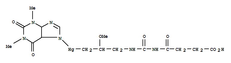 Mercury,[3-[[[(3-carboxy-1-oxopropyl)amino]carbonyl]amino]-2-methoxypropyl](3,4,5,7-tetrahydro-1,3-dimethyl-1H-purine-2,6-dionato-N7)-(9CI)
