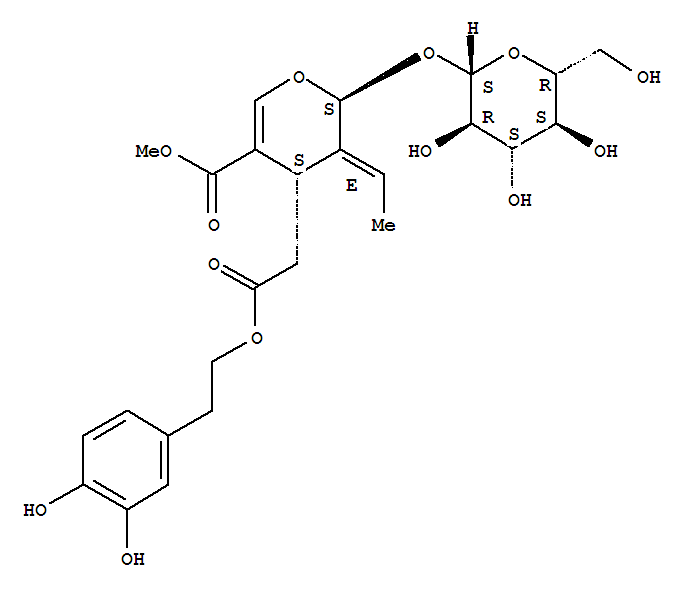 2-(3,4-dihydroxyphenyl)ethyl [2S-(2α,3E,4β)]-3-ethylidene-2-(β-D-glucopyranosyloxy)-3,4-dihydro-5-(methoxycarbonyl)-2H-pyran-4-acetate