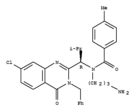 Benzamide,N-(3-aminopropyl)-N-[(1R)-1-[7-chloro-3,4-dihydro-4-oxo-3-(phenylmethyl)-2-quinazolinyl]-2-methylpropyl]-4-methyl-