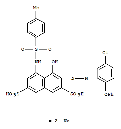 2,7-Naphthalenedisulfonicacid,3-[2-(5-chloro-2-phenoxyphenyl)diazenyl]-4-hydroxy-5-[[(4-methylphenyl)sulfonyl]amino]-,sodium salt (1:2)