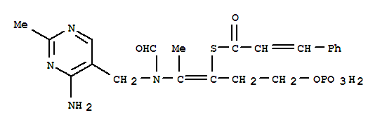 2-Propenethioic acid,3-phenyl-,S-[2-[[(4-amino-2-methyl-5-pyrimidinyl)methyl]formylamino]-1-[2-(phosphonooxy)ethyl]-1-propen-1-yl]ester  