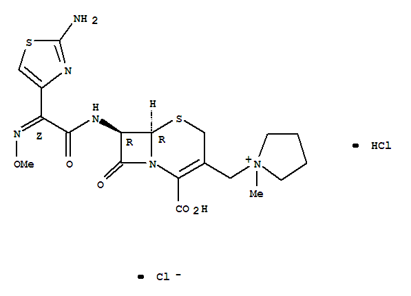 Pyrrolidinium,1-[[(6R,7R)-7-[[(2Z)-2-(2-amino-4-thiazolyl)-2-(methoxyimino)acetyl]amino]-2-carboxy-8-oxo-5-thia-1-azabicyclo[4.2.0]oct-2-en-3-yl]methyl]-1-methyl-,chloride, hydrochloride (1:1:1)