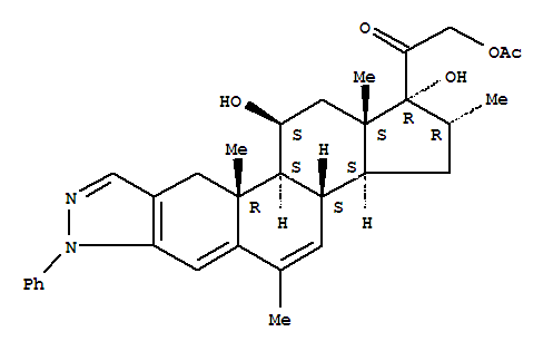 2'H-Pregna-2,4,6-trieno[3,2-c]pyrazol-20-one,21-(acetyloxy)-11,17-dihydroxy-6,16-dimethyl-2'-phenyl-, (11b,16a)-