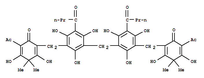 2,5-Cyclohexadien-1-one,2,2'-[methylenebis[[2,4,6-trihydroxy-5-(1-oxobutyl)-3,1-phenylene]methylene]]bis[6-acetyl-3,5-dihydroxy-4,4-dimethyl-(9CI)