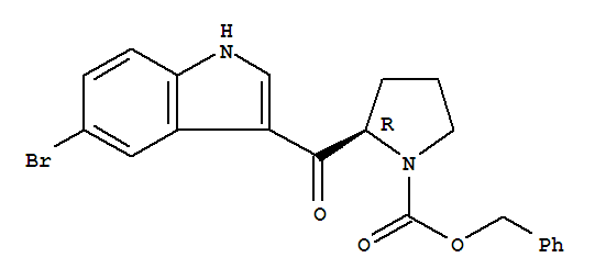 1-Pyrrolidinecarboxylic acid,2-[(5-bromo-1H-indol-3-yl)carbonyl]-, phenylmethyl ester, (2R)-