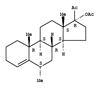 Pregn-4-en-20-one,17-(acetyloxy)-6-methyl-, (6a)-