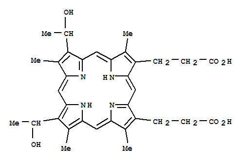 21H,23H-Porphine-2,18-dipropanoicacid, 7,12-bis(1-hydroxyethyl)-3,8,13,17-tetramethyl-