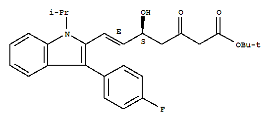 tert-Butyl(E)-7-[3'-(4''-fluorophenyl)-1'-methylethyl-indol-2'-yl]-3-hydroxy-5-oxo-6-heptenoate  