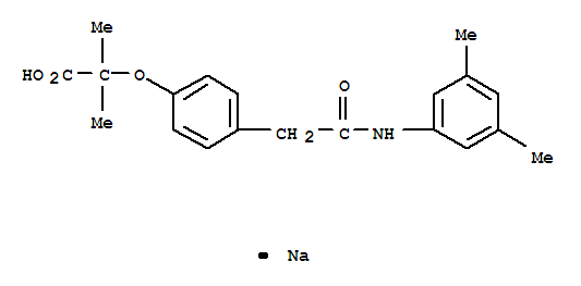 Propanoic acid,2-[4-[2-[(3,5-dimethylphenyl)amino]-2-oxoethyl]phenoxy]-2-methyl-, sodium salt(1:1)