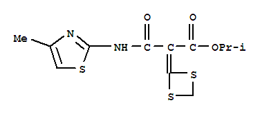 2-(1,3-Dithietan-2-ylidene)-2-[N-(4-methylthiazol-2-yl)carbamoyl]acetic acid isopropyl ester