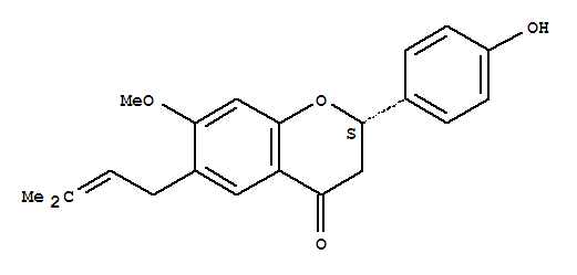 4H-1-Benzopyran-4-one,2,3-dihydro-2-(4-hydroxyphenyl)-7-methoxy-6-(3-methyl-2-buten-1-yl)-, (2S)-