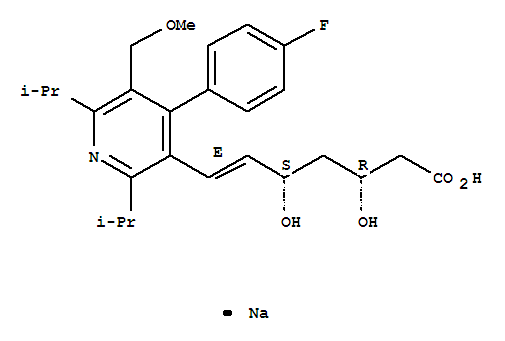 6-Heptenoic acid,7-[4-(4-fluorophenyl)-5-(methoxymethyl)-2,6-bis(1-methylethyl)-3-pyridinyl]-3,5-dihydroxy-,sodium salt (1:1), (3R,5S,6E)-