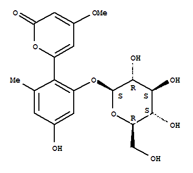 2H-Pyran-2-one, 6-[2-(b-D-glucopyranosyloxy)-4-hydroxy-6-methylphenyl]-4-methoxy-