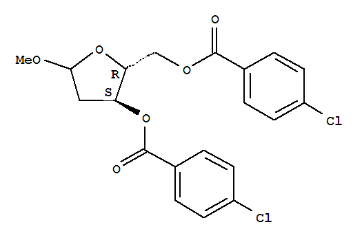 1-Me-3,5-O-bis(p-cl-bz)- 2-deoxy-D-ribofuranoside