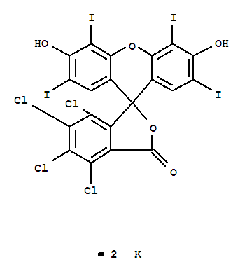 Spiro[isobenzofuran-1(3H),9'-[9H]xanthen]-3-one,4,5,6,7-tetrachloro-3',6'-dihydroxy-2',4',5',7'-tetraiodo-, potassium salt(1:2)