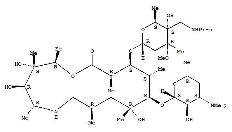 1-Oxa-6-azacyclopentadecan-15-one,13-[[2,6-dideoxy-3-C-methyl-3-O-methyl-4-C-[(propylamino)methyl]-a-L-ribo-hexopyranosyl]oxy]-2-ethyl-3,4,10-trihydroxy-3,5,8,10,12,14-hexamethyl-11-[[3,4,6-trideoxy-3-(dimethylamino)-b-D-xylo-hexopyranosyl]oxy]-,(2R,3S,4R,5R,8R,10R,11R,12S,13S,14R)-