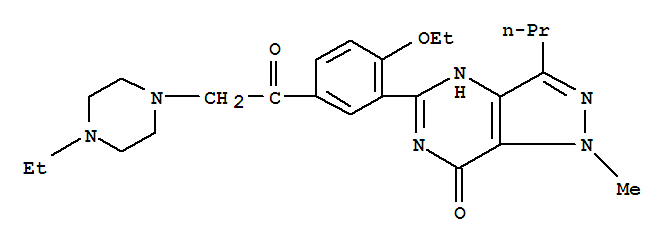 7H-Pyrazolo[4,3-d]pyrimidin-7-one,5-[2-ethoxy-5-[2-(4-ethyl-1-piperazinyl)acetyl]phenyl]-1,6-dihydro-1-methyl-3-propyl-