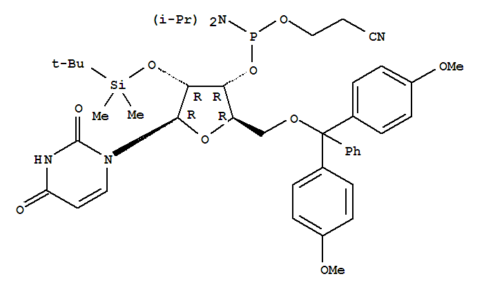 3-[[(2R,3R,4R,5R)-2-[[bis(4-methoxyphenyl)-phenylmethoxy]methyl]-4-[tert-butyl(dimethyl)silyl]oxy-5-(2,4-dioxopyrimidin-1-yl)oxolan-3-yl]oxy-[di(propan-2-yl)amino]phosphanyl]oxypropanenitrile