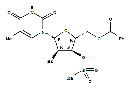 Uridine,2'-bromo-2'-deoxy-5-methyl-, 5'-benzoate 3'-methanesulfonate (9CI)  