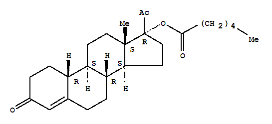 19-Norpregn-4-ene-3,20-dione,17-[(1-oxohexyl)oxy]-