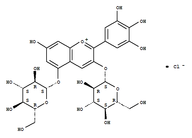 氯化飞燕草素-3,5-O-二葡萄糖苷价格, Delphinidin-3,5-O-diglucoside chloride标准品 | CAS: 17670-06-3 | ChemFaces对照品