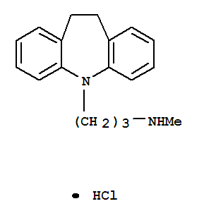 10,11-Dihydro-5-(3-(methylamino)prop-yl)-5h-dibenz(b,f)azepine hydro-chloride