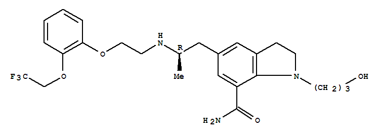 1H-Indole-7-carboxamide,2,3-dihydro-1-(3-hydroxypropyl)-5-[(2R)-2-[[2-[2-(2,2,2-trifluoroethoxy)phenoxy]ethyl]amino]propyl]-