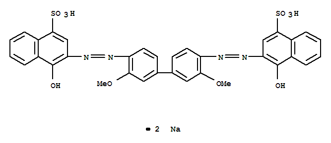 1-Naphthalenesulfonicacid,3,3'-[(3,3'-dimethoxy[1,1'-biphenyl]-4,4'-diyl)bis(2,1-diazenediyl)]bis[4-hydroxy-,sodium salt (1:2)