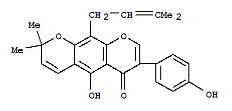 2H,6H-Benzo[1,2-b:5,4-b']dipyran-6-one,5-hydroxy-7-(4-hydroxyphenyl)-2,2-dimethyl-10-(3-methyl-2-buten-1-yl)-