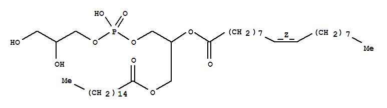 9-Octadecenoic acid(9Z)-,1-[[[(2,3-dihydroxypropoxy)hydroxyphosphinyl]oxy]methyl]-2-[(1-oxohexadecyl)oxy]ethylester