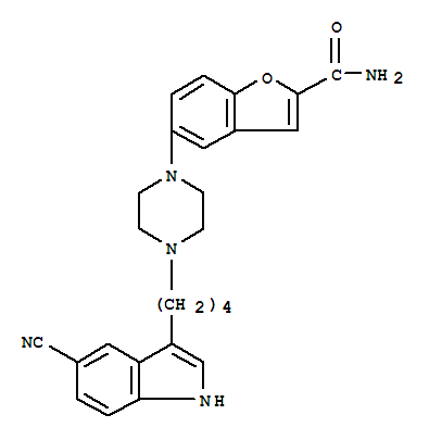 5-[4-[4-(5-cyano-1H-indol-3-yl)butyl]piperazin-1-yl]-1-benzofuran-2-carboxamide