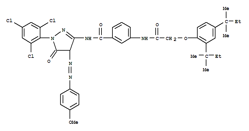 Benzamide,3-[[2-[2,4-bis(1,1-dimethylpropyl)phenoxy]acetyl]amino]-N-[4,5-dihydro-4-[2-(4-methoxyphenyl)diazenyl]-5-oxo-1-(2,4,6-trichlorophenyl)-1H-pyrazol-3-yl]-