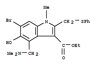 ethyl 6-bromo-4-[(dimethylamino)methyl]-5-hydroxy-1-methyl-2-(phenylsulfanylmethyl)indole-3-carboxylate