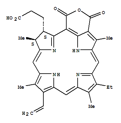 15H-9,12-Imino-21,2-metheno-4,7:17,14-dinitrilopyrano[4,3-b]azacyclononadecine-16-propanoicacid,10-ethenyl-5-ethyl-1,16,18,20-tetrahydro-6,11,15,22-tetramethyl-18,20-dioxo-,(15S,16S)-