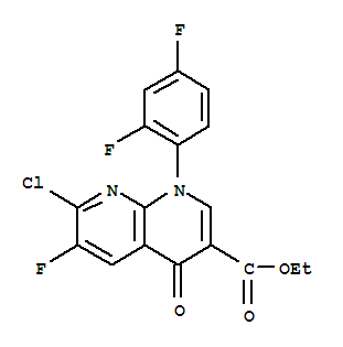 ethyl-7-chloro-1-(2,4-difluorophenyl)-6-fluoro-4-oxo-1,4-dihydro-1,8-naphthyridine-3-carboxylate